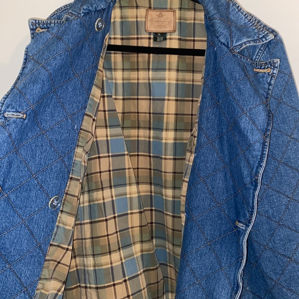 Lauren Jeans Co by Ralph Lauren Quilted Denim Jacket - Double Breasted sz XL - Picture 8 of 11